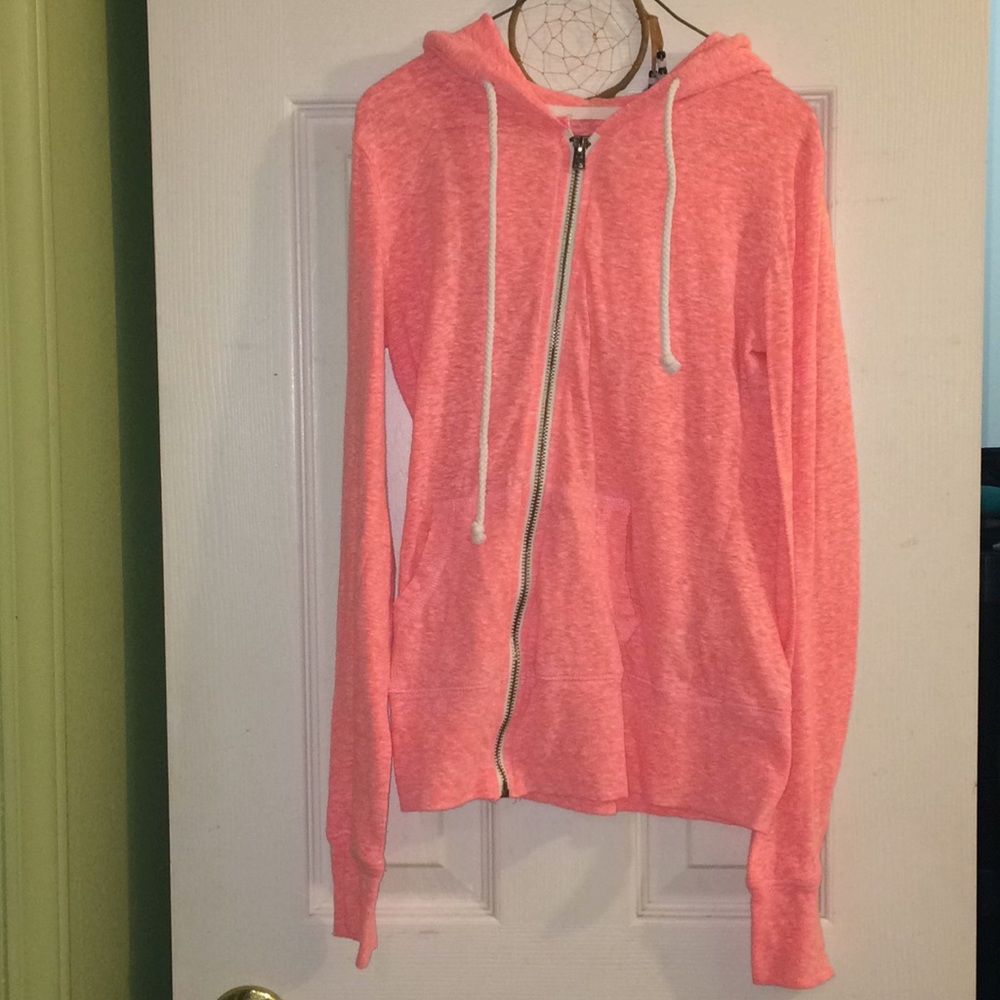 Aeropostale coral lightweight hoodie with zipper